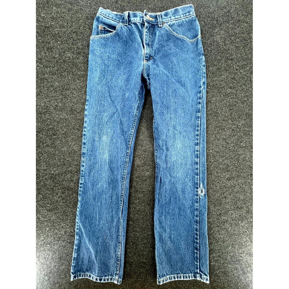 Lee Jeans Mens 32x31 Blue Denim Relaxed Fit Cotton Logo Straight Leg Medium Wash